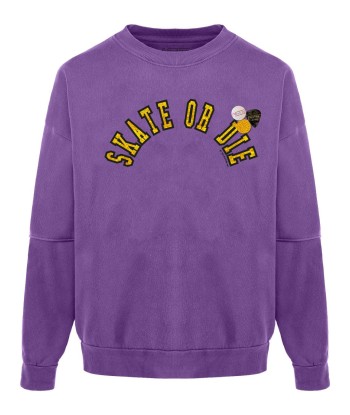 Sweatshirt roller purple "DIE" Amélioration de cerveau avec