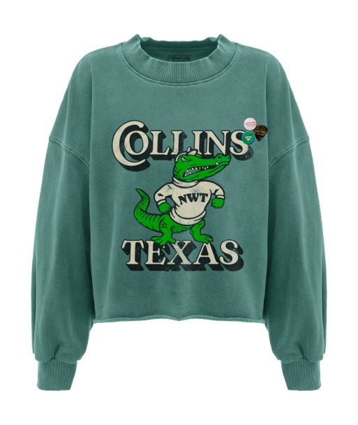 Sweatshirt crop porter light green "COLLINS" votre