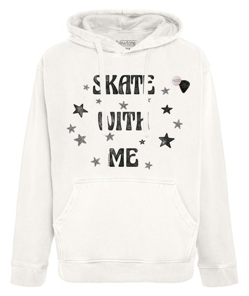 Hoodie jagger dirty white "SKATE WITH ME" pas cheres