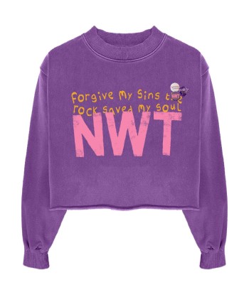 Sweatshirt crop porter purple "SOUL" france