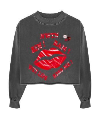 Sweatshirt crop porter pepper "WET LIPS" Vous souhaitez 