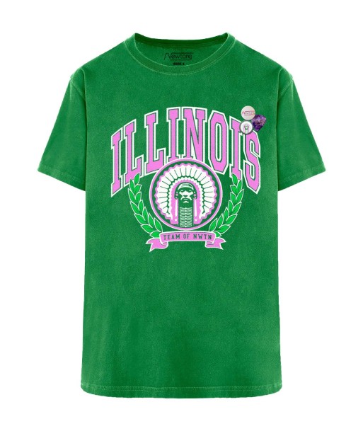 Tee shirt trucker grass "ILLINOIS" soldes