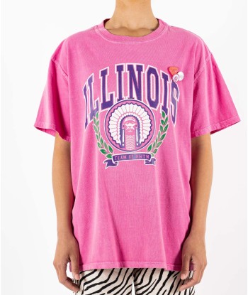 Tee shirt trucker fuschia "ILLINOIS" Livraison rapide