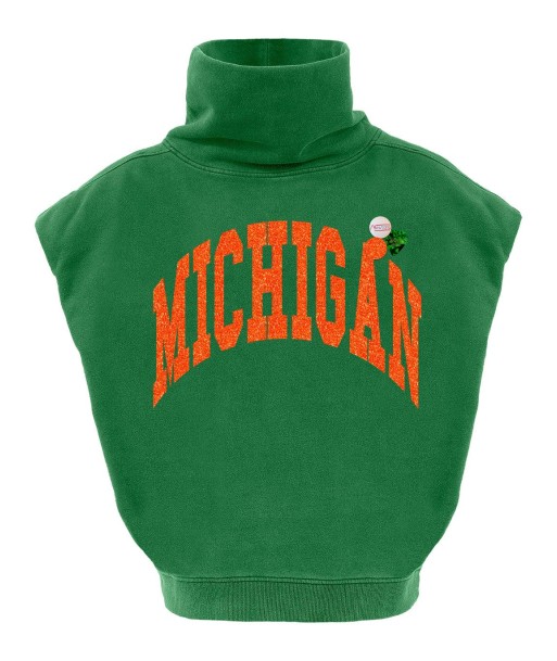 Sweatshirt sharper grass michigan "STATE" destockage