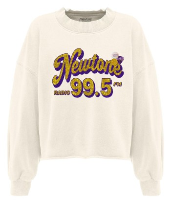 Sweatshirt crop porter natural "RADIO" solde