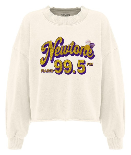 Sweatshirt crop porter natural "RADIO" solde