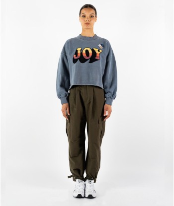 Sweatshirt crop porter denim "JOY FW23" Découvrez la collection