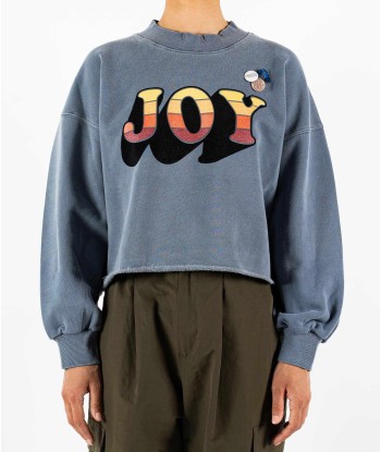 Sweatshirt crop porter denim "JOY FW23" Découvrez la collection