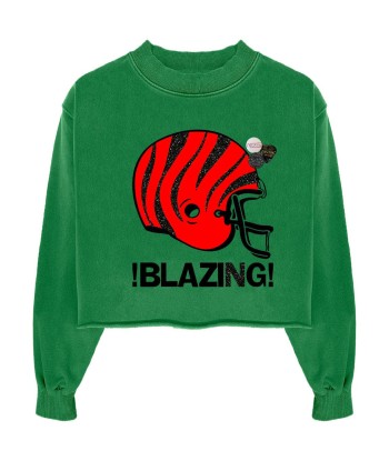 Sweatshirt crop porter grass "BLAZING" en stock