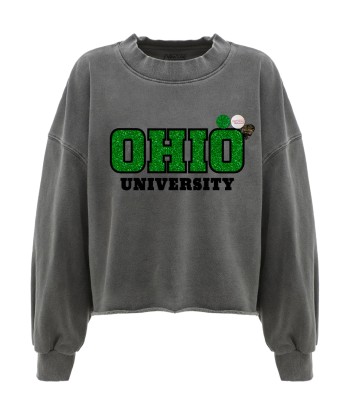 Sweatshirt crop porter pepper "UNIVERSITY" Paris Déstockage Promo