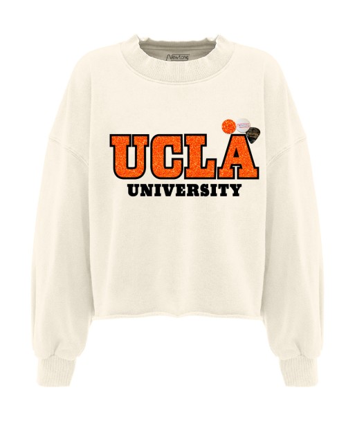 Sweatshirt crop porter natural "UNIVERSITY" plus qu'un jeu 