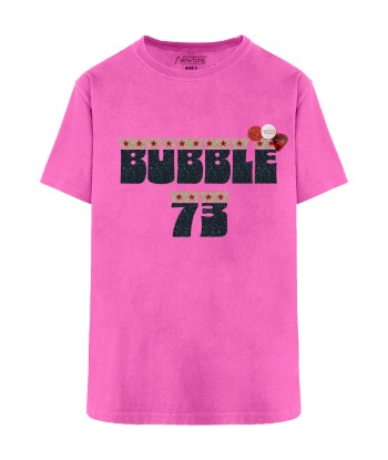 Tee shirt trucker fuschia "BUBBLE" brillant des détails fins