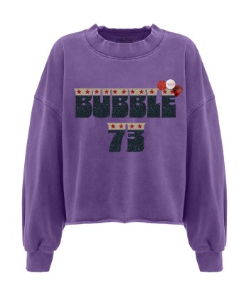 Sweatshirt crop porter grape "BUBBLE" plus qu'un jeu 