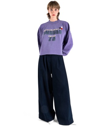 Sweatshirt crop porter grape "BUBBLE" plus qu'un jeu 