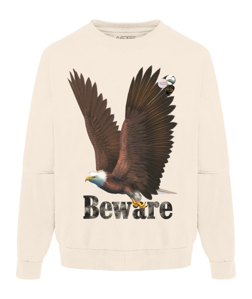 Sweatshirt roller natural "BEWARE" Jusqu'à 80% De Réduction