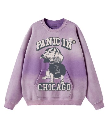 Sweatshirt piper vintage purple "CHICAGO" rembourrage situé sous