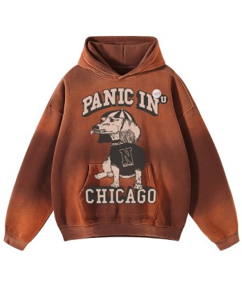 Hoodie skyler vintage brown "CHICAGO" la colonne vertébrale