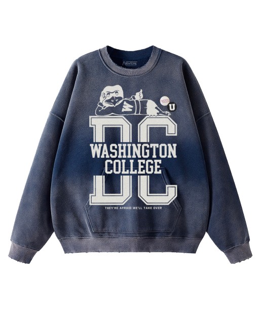 Sweatshirt piper vintage blue "WASHINGTON" Faites des économies