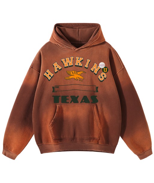 Hoodie skyler vintage brown "HAWKINS" une grave pollution 